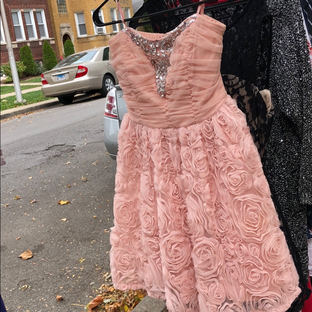 mesh prom dress